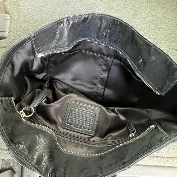 Coach Black and Orange Leather Tote Bag - Picture 6 of 7